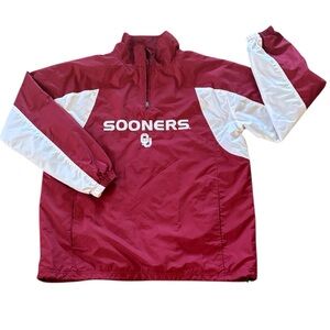 NCAA Oklahoma Sooners Quarter Zip Mesh‎ Lined Windbreaker Size M